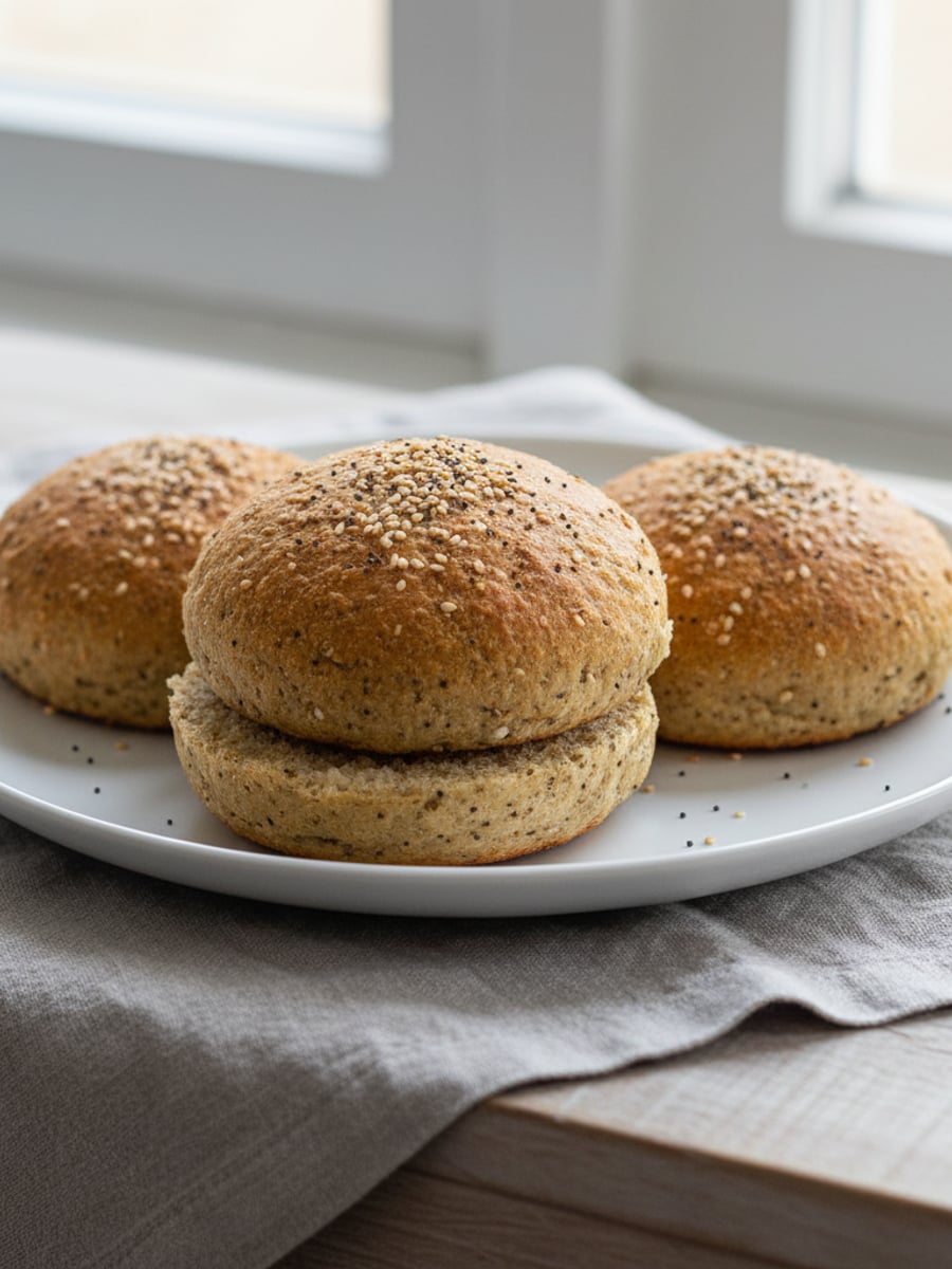 AI-bild: LCHF-hamburgerbullar (mandelmjölsbas)