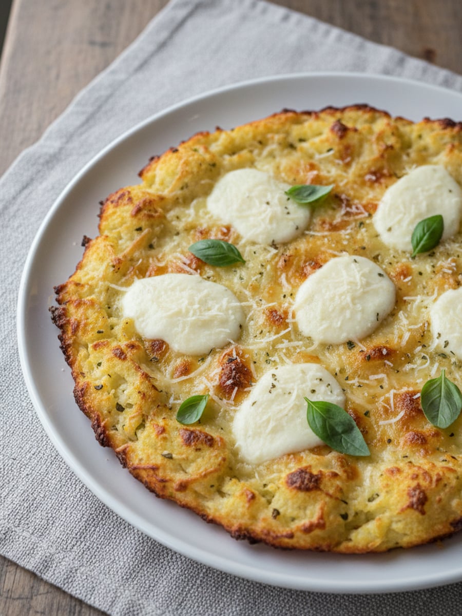 AI-bild: Pizzabotten av blomkål