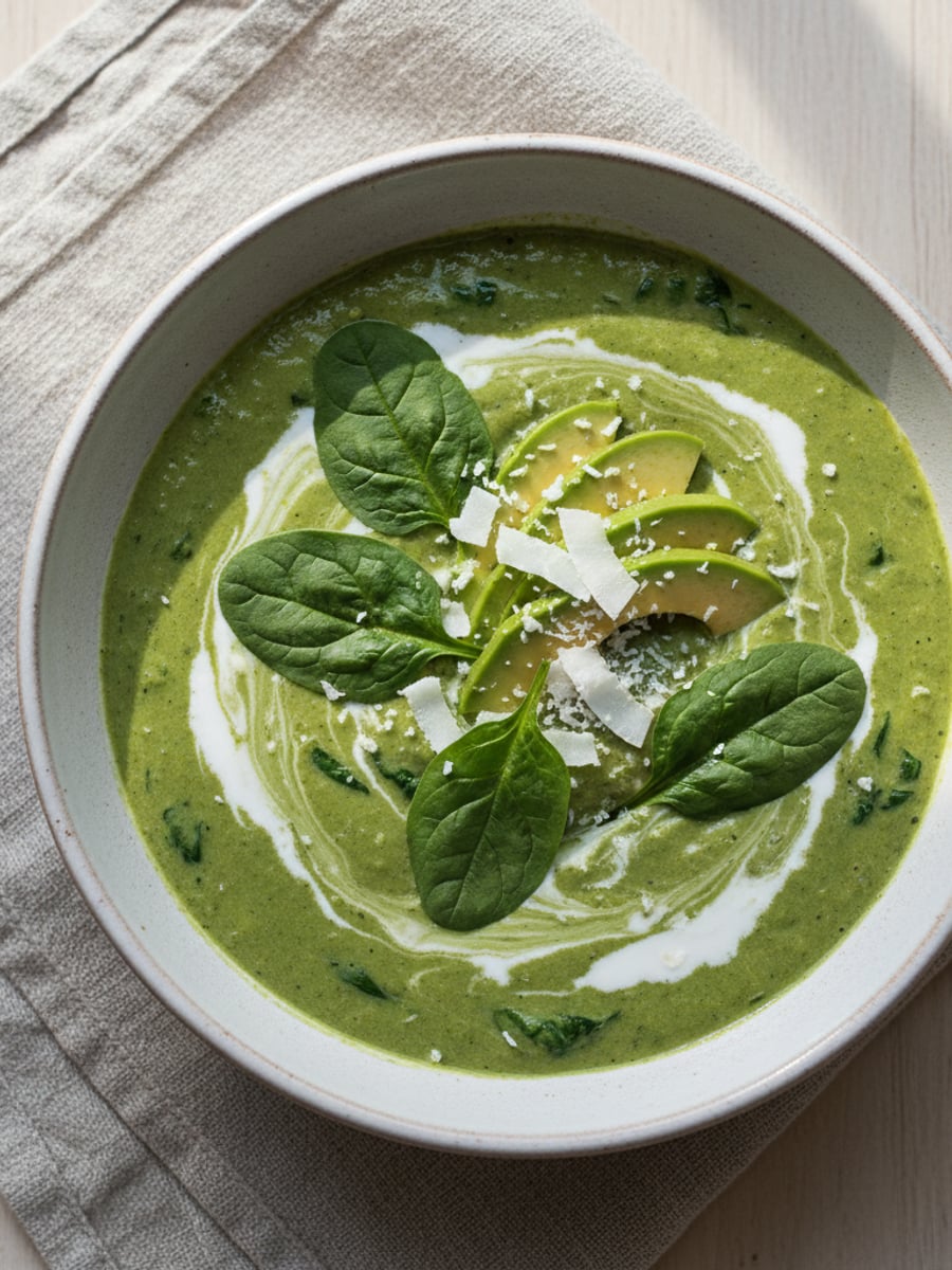 AI-bild: Grön smoothie med spenat & avokado