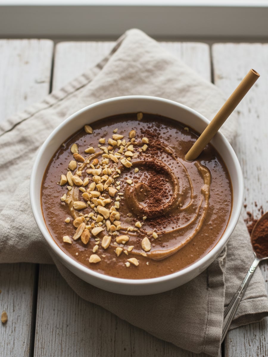 AI-bild: Kakao-jordnötssmör smoothie