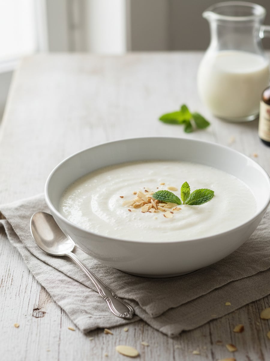 AI-bild: Äggvitsmoothie med vanilj