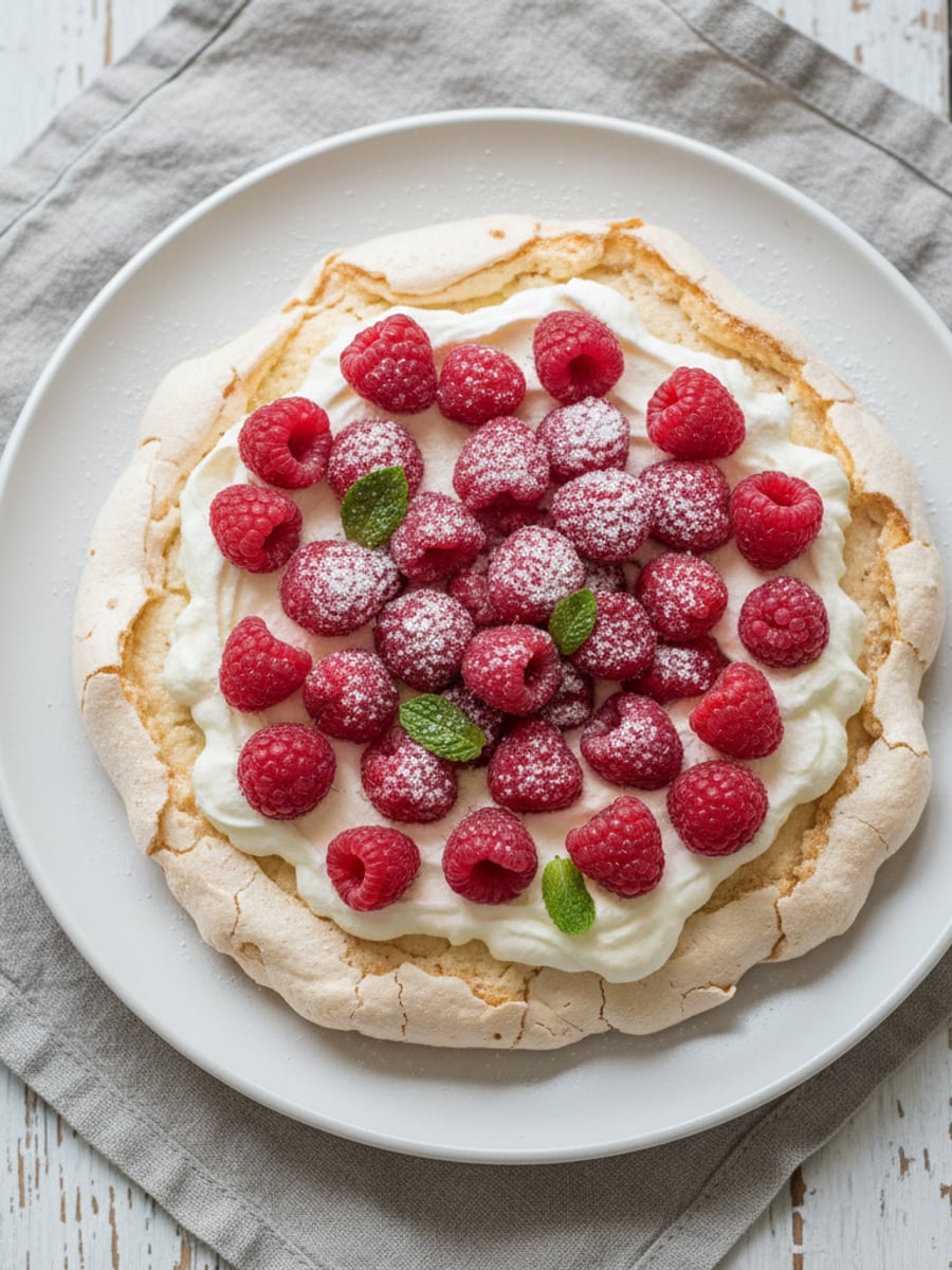 AI-bild: Hallon-pavlova LCHF