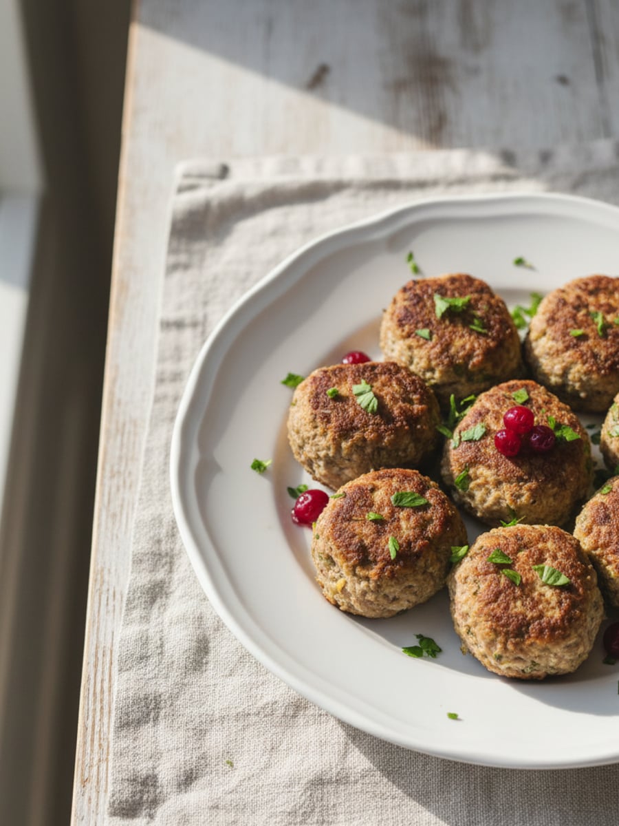 AI-bild: Fyrkantade köttbullar (feststil)