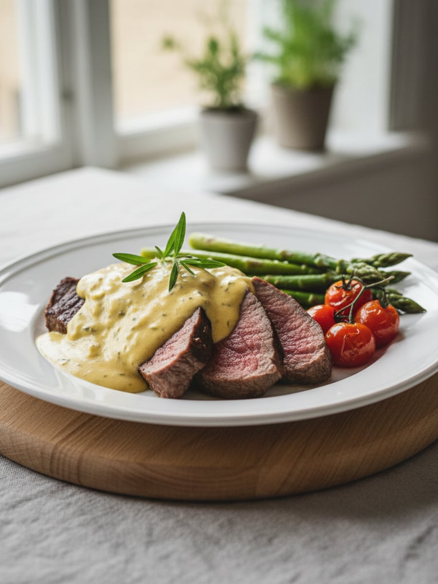 AI-bild: Oxfilé med béarnaise