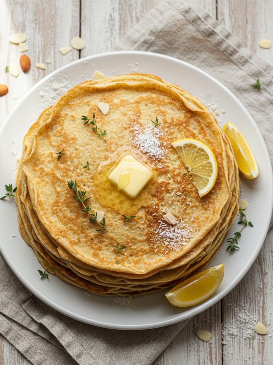 AI-bild: LCHF-crepes med smör & citron