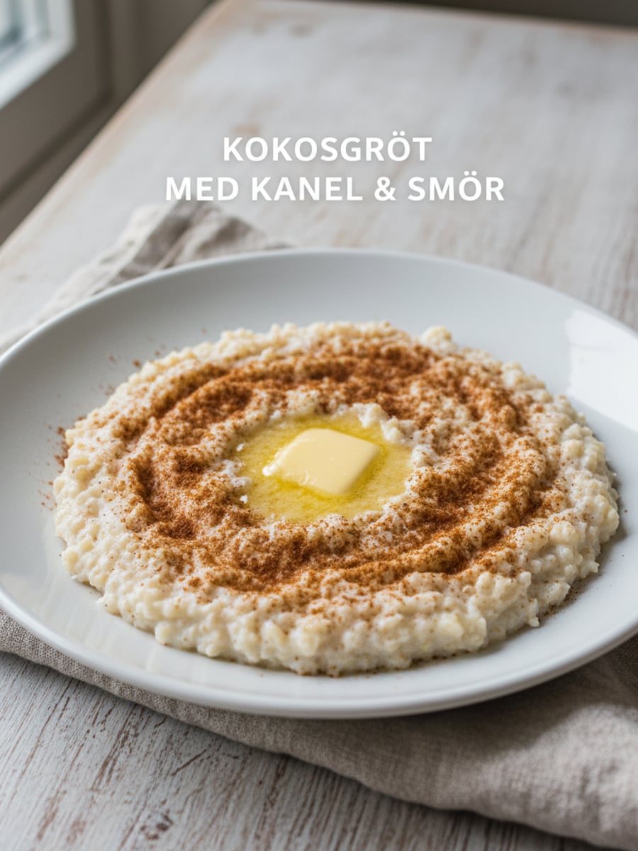 AI-bild: Kokosgröt med kanel & smör