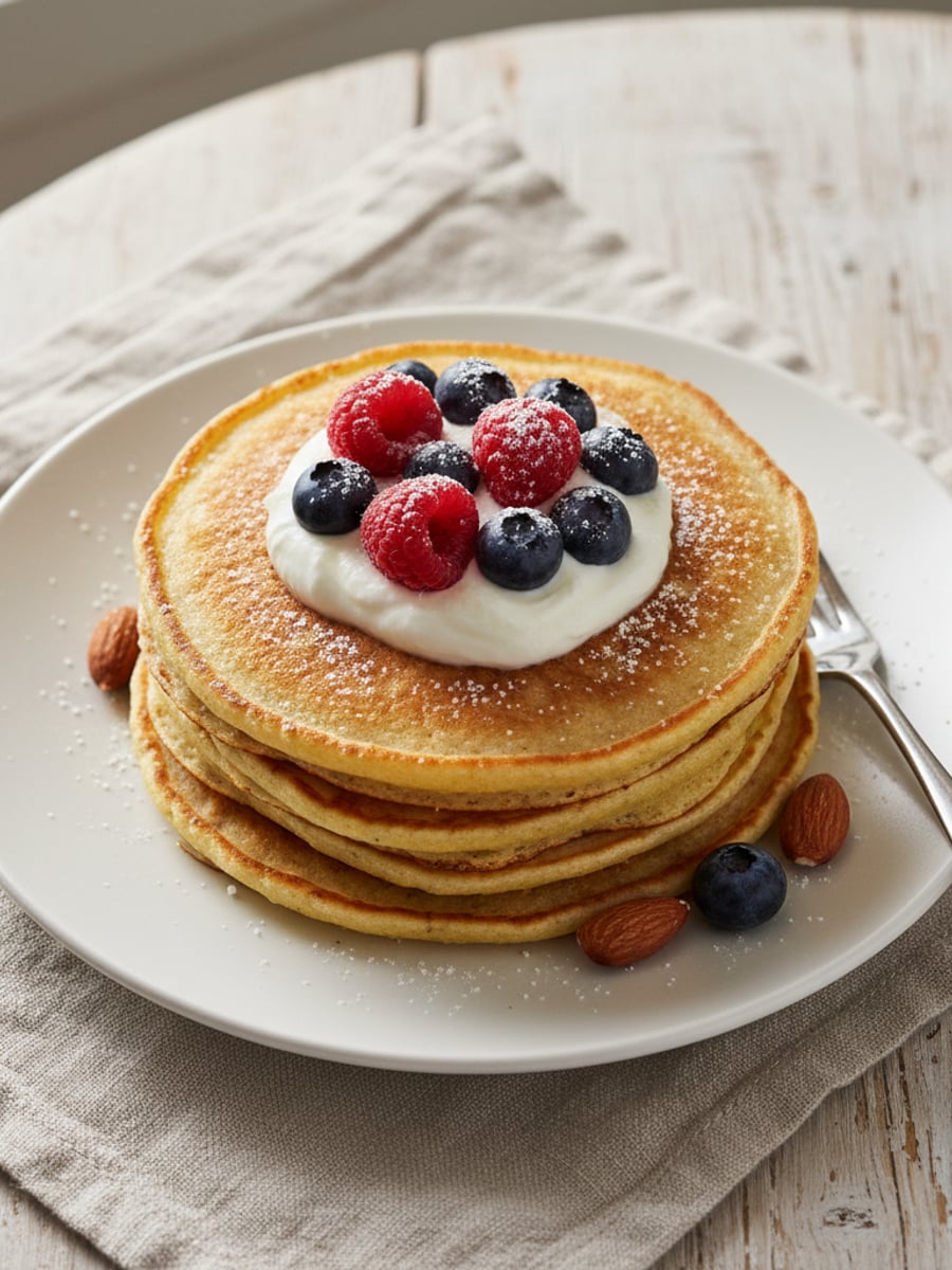 AI-bild: LCHF-pannkakor (mandelmjölsbas)