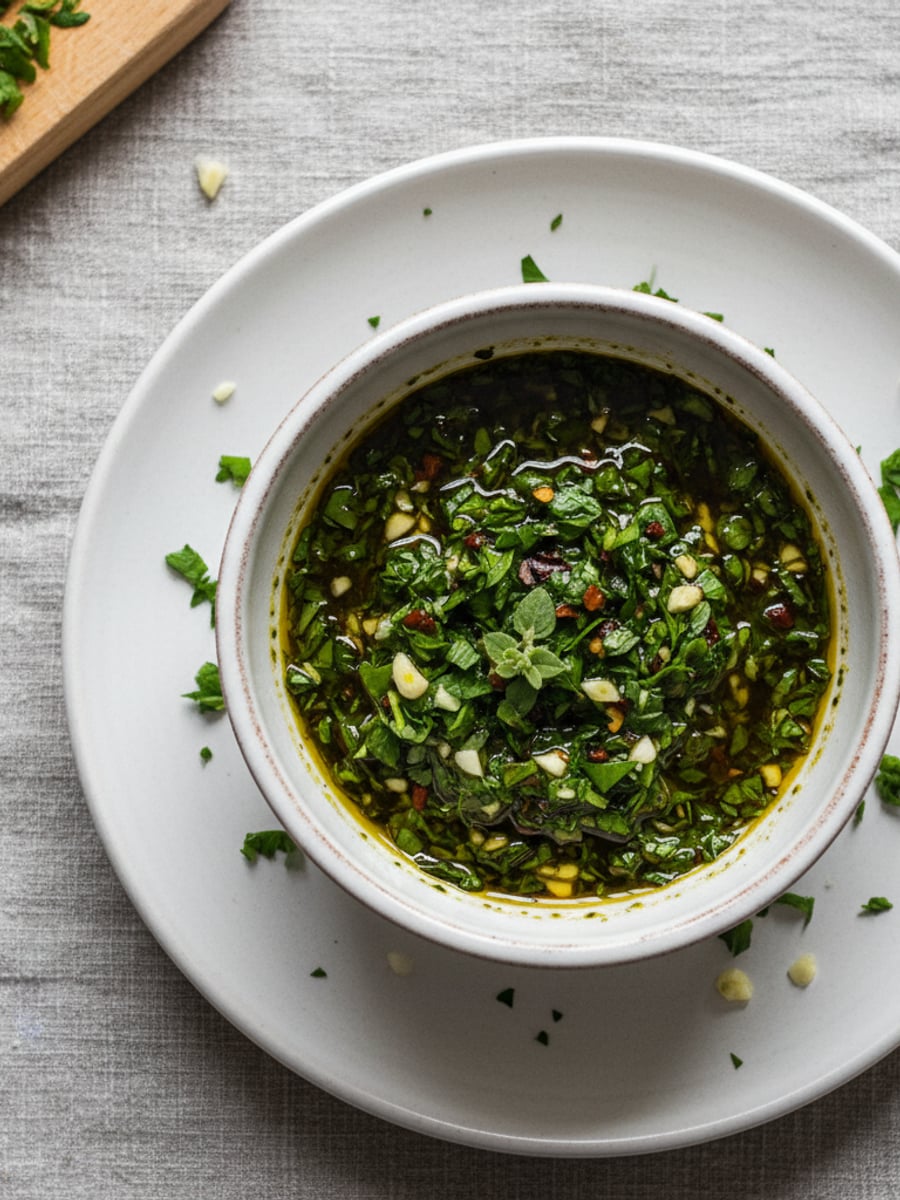 AI-bild: Chimichurri (argentinsk grilssås)