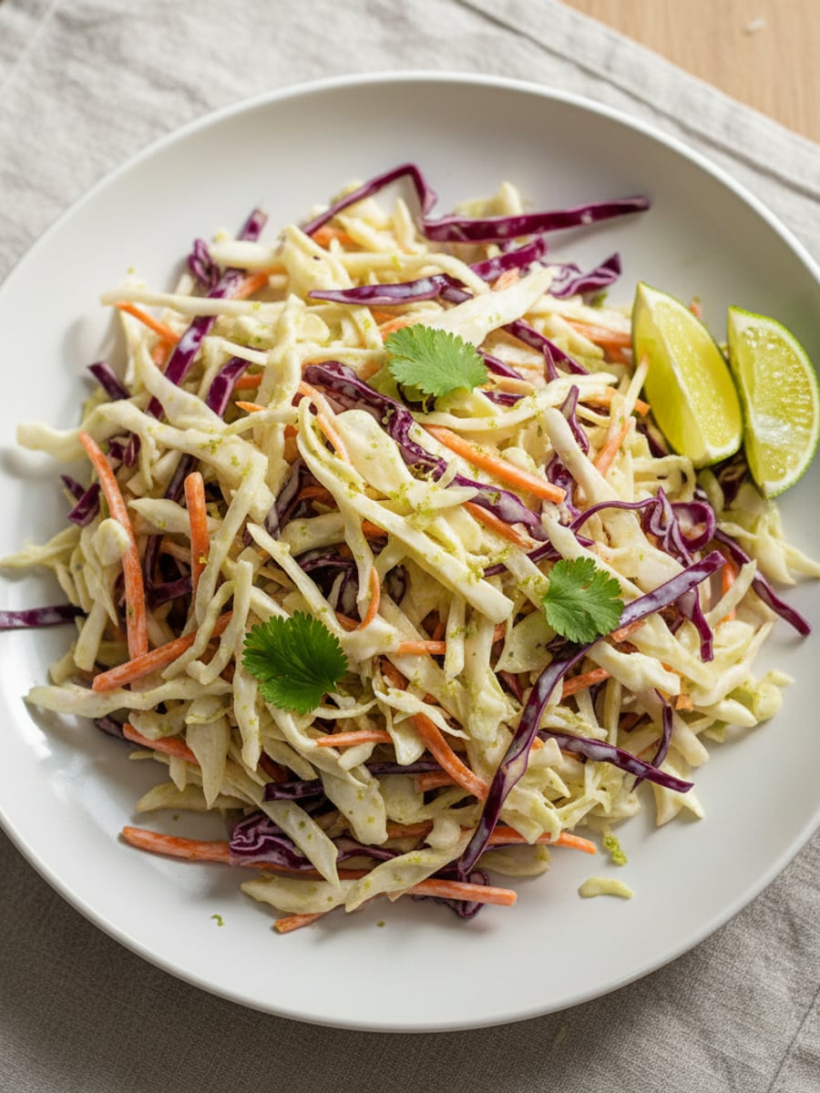AI-bild: Coleslaw med syrlig limedressing