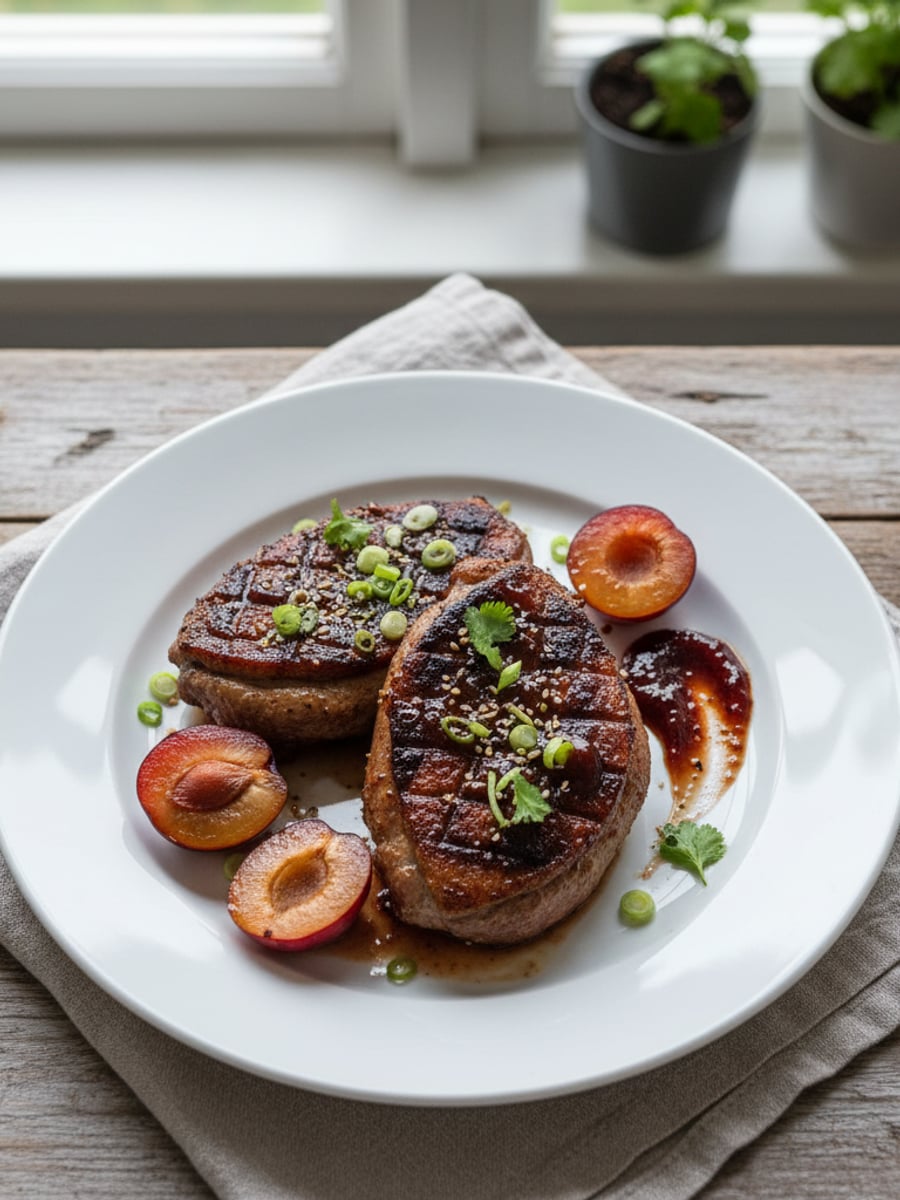 AI-bild: Grillad anka med plomon-glaze