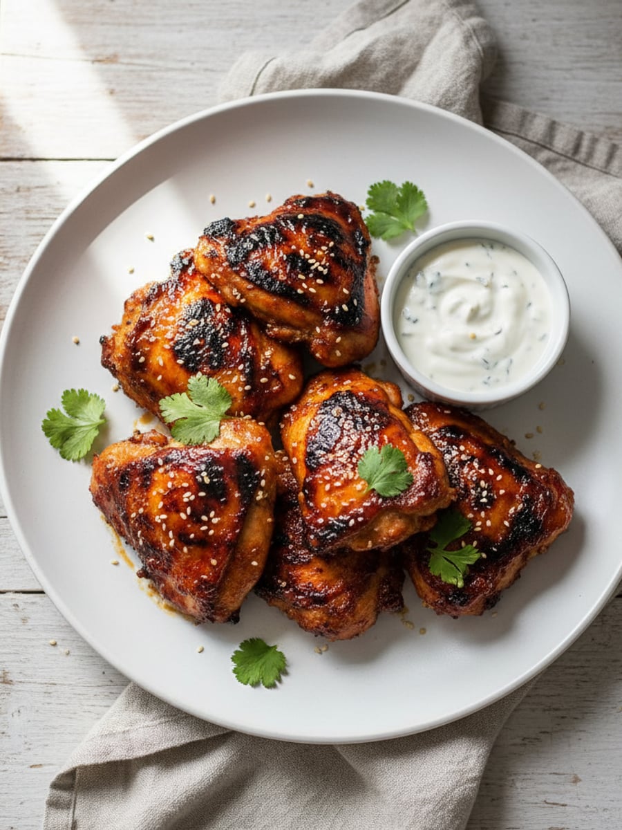 AI-bild: Grillad gochujang-kyckling