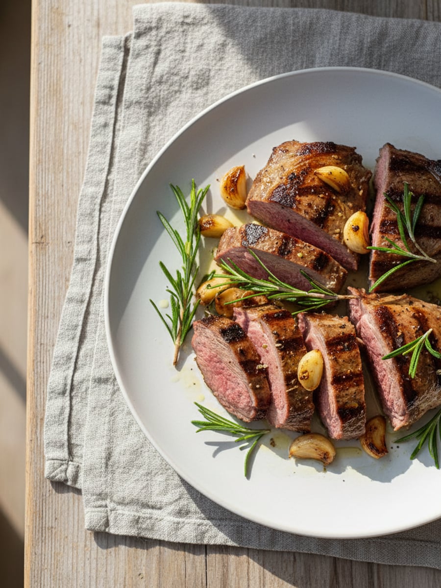 AI-bild: Grillad lammbulk med rosmarin & vitlök