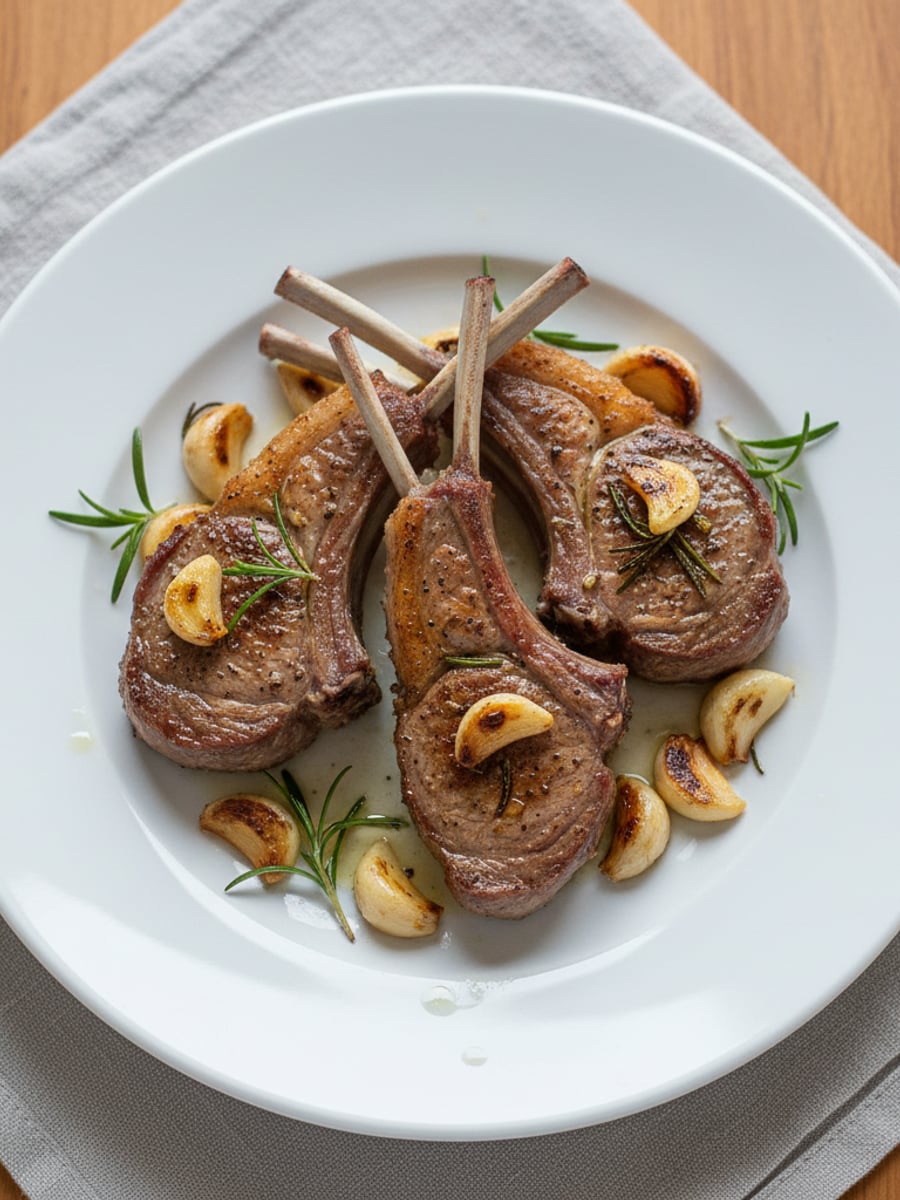 AI-bild: Grillad lammracks med rosmarin & vitlök