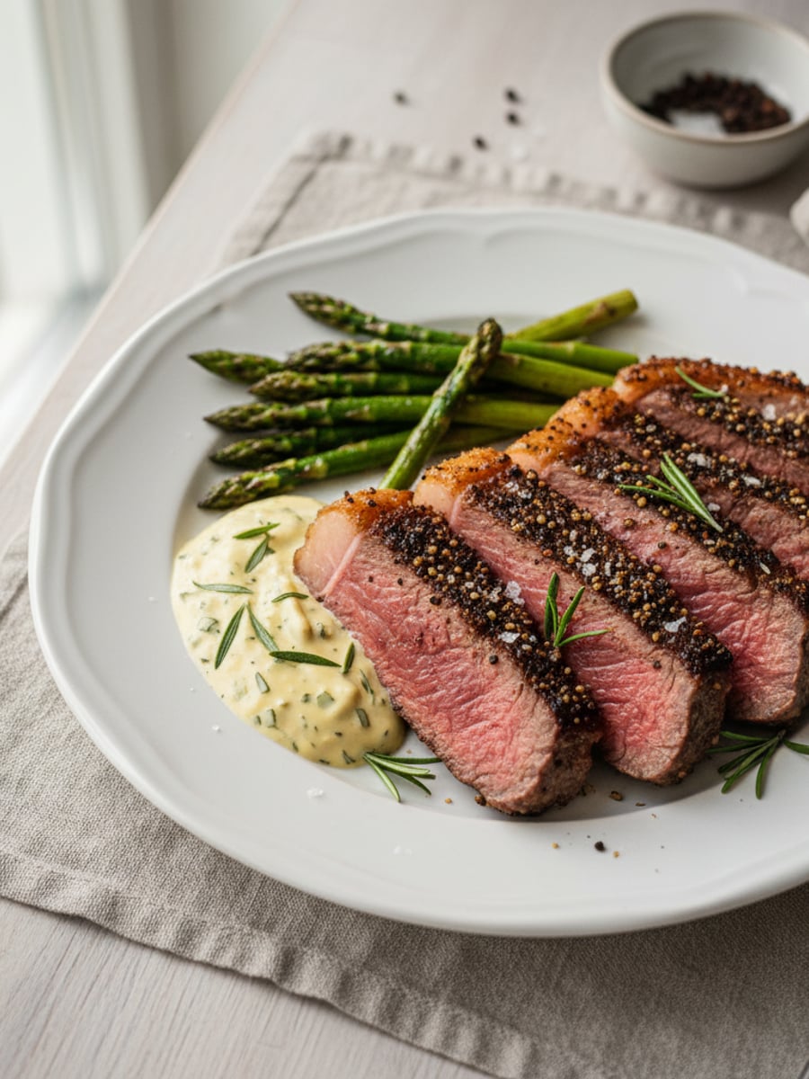 AI-bild: Grillad picanha med pepparkrust