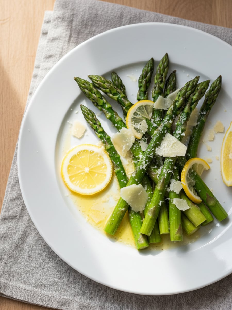 AI-bild: Grillad sparris med smör & parmesan