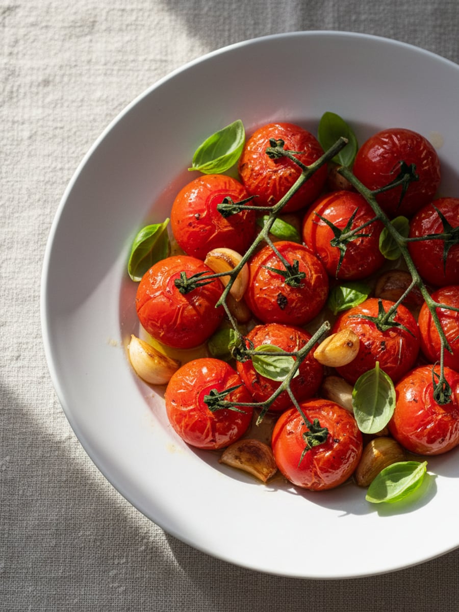 AI-bild: Grillade hela tomater med vitlöksolja