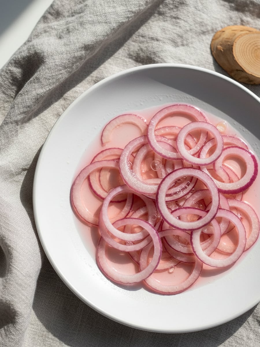 AI-bild: Picklad rödlök till grillkväll