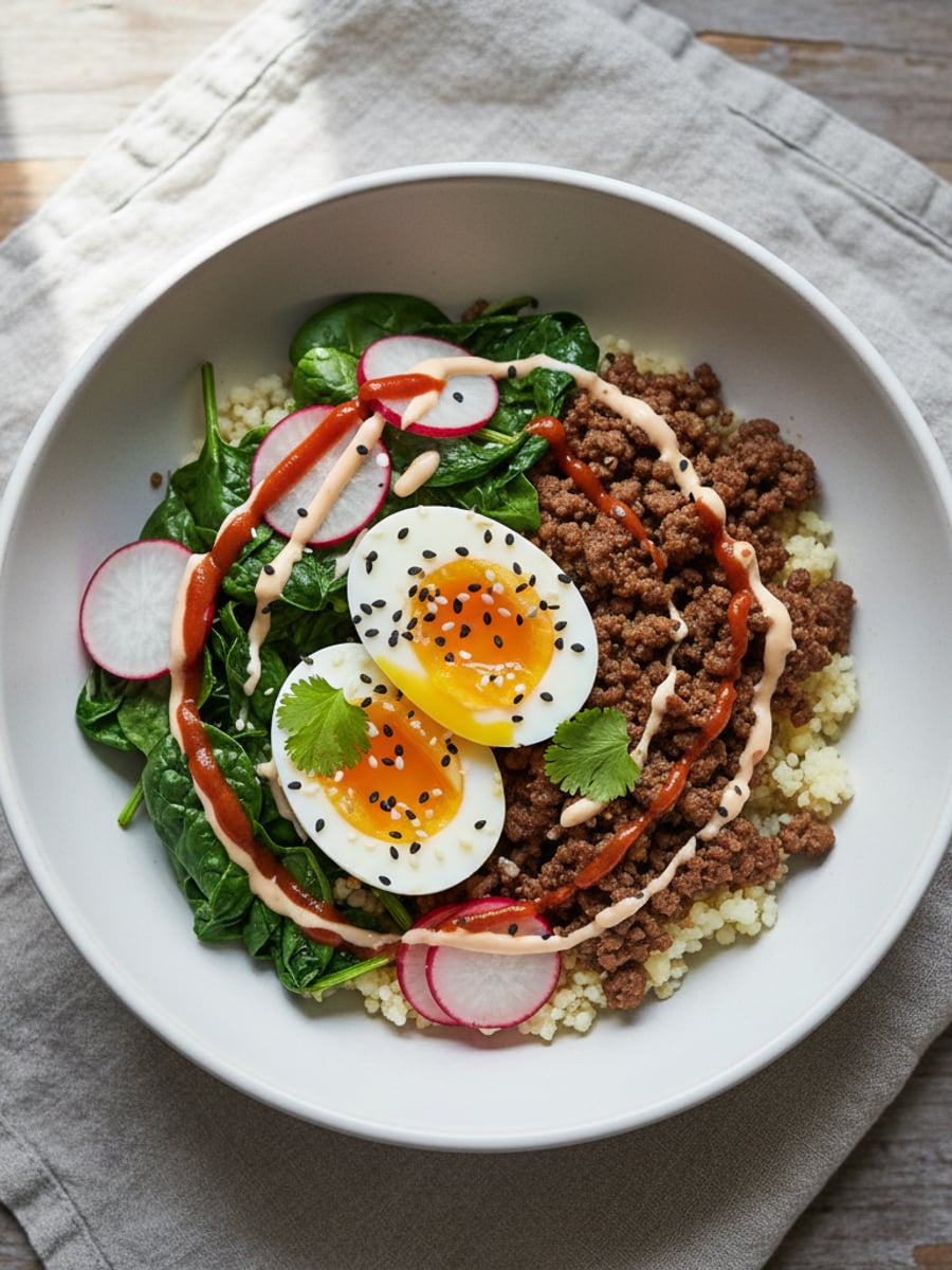 AI-bild: Bibimbap-bowl (LCHF)
