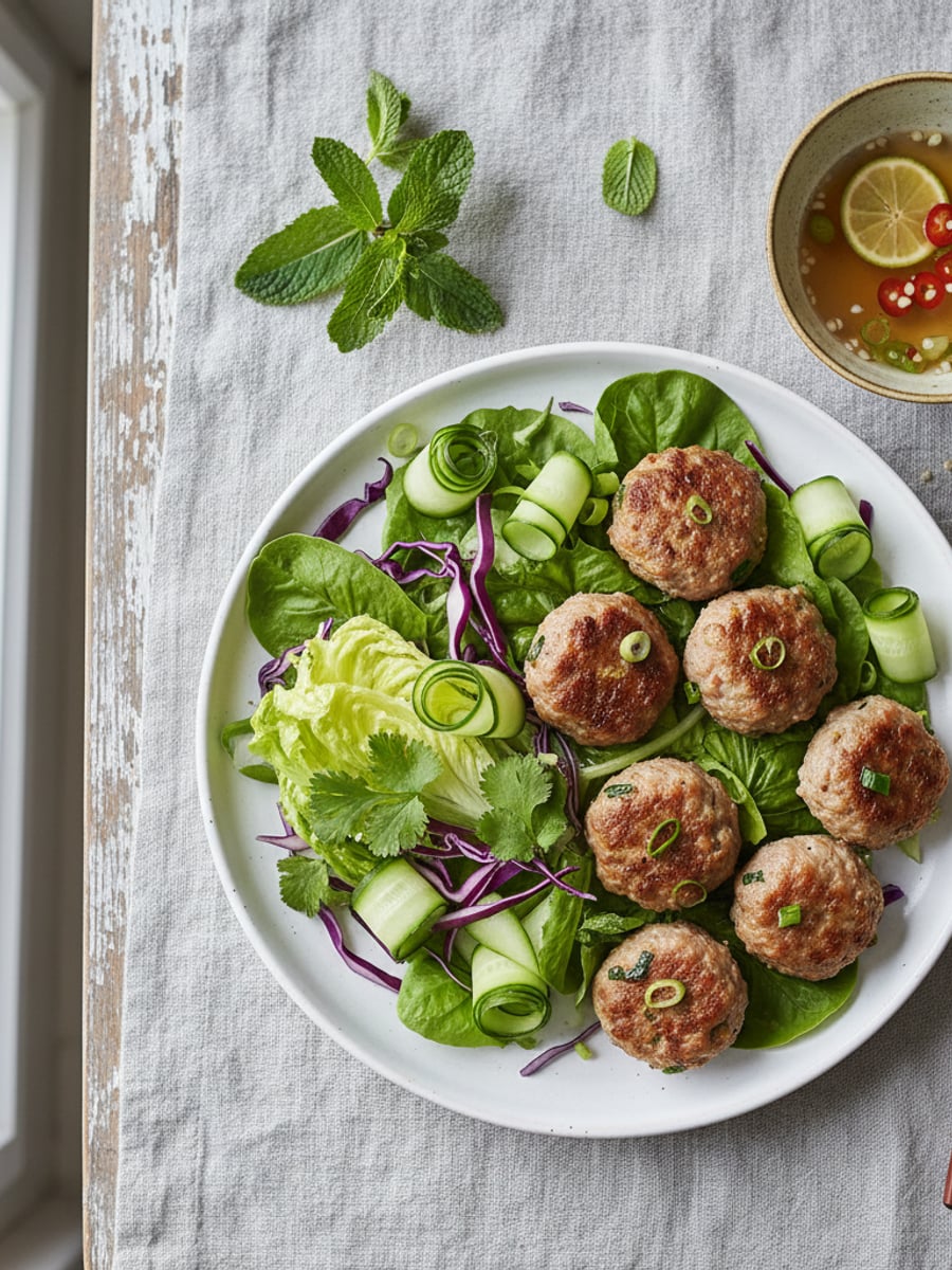 AI-bild: Bún chả (vietnamesiska köttbullar)