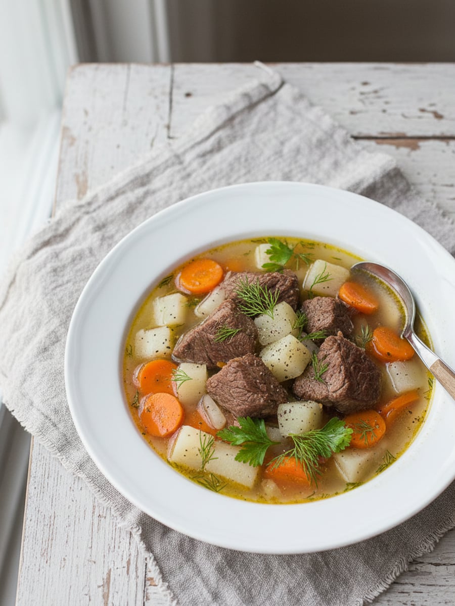 AI-bild: Köttsoppa svensk