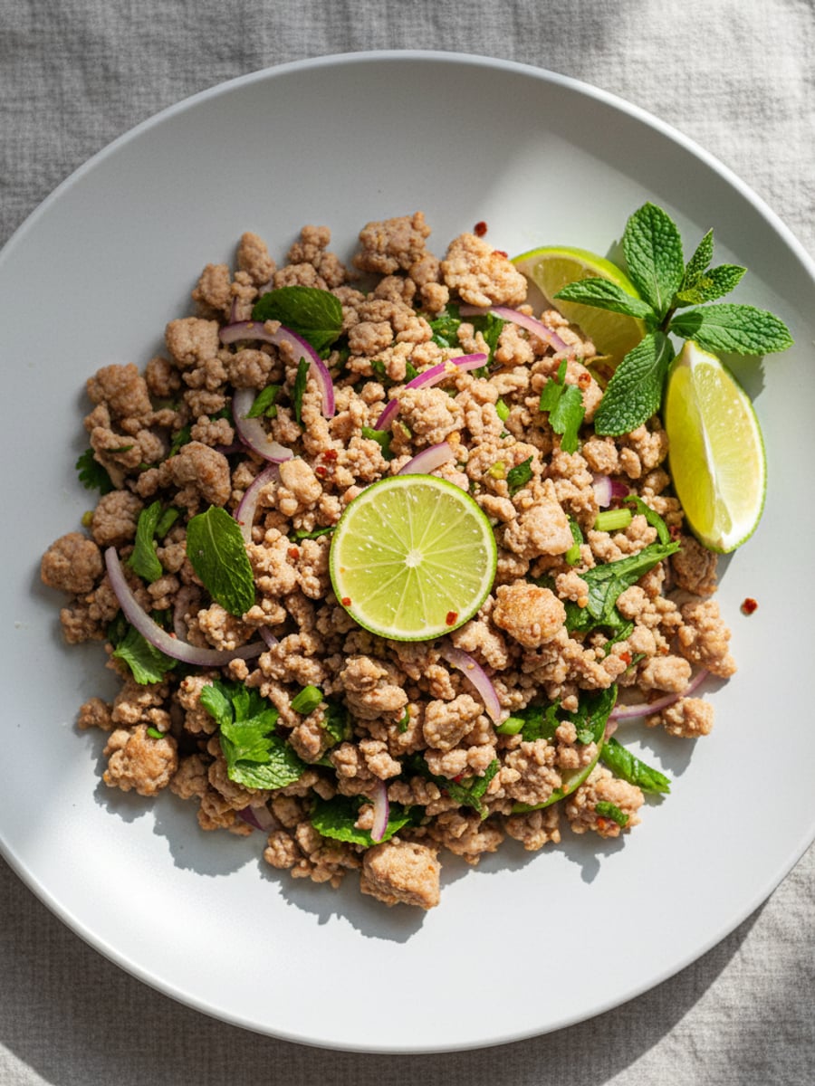 AI-bild: Larb gai (thai kycklingsallad)