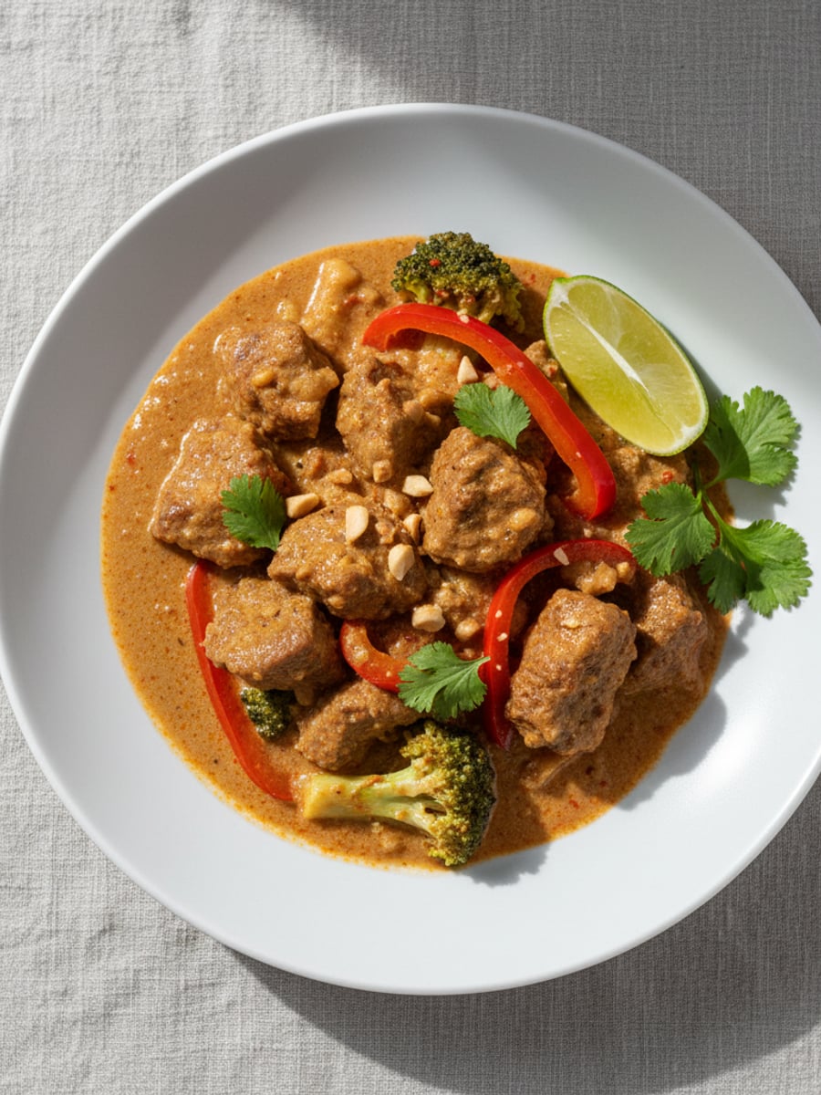 AI-bild: Massaman-curry med biff