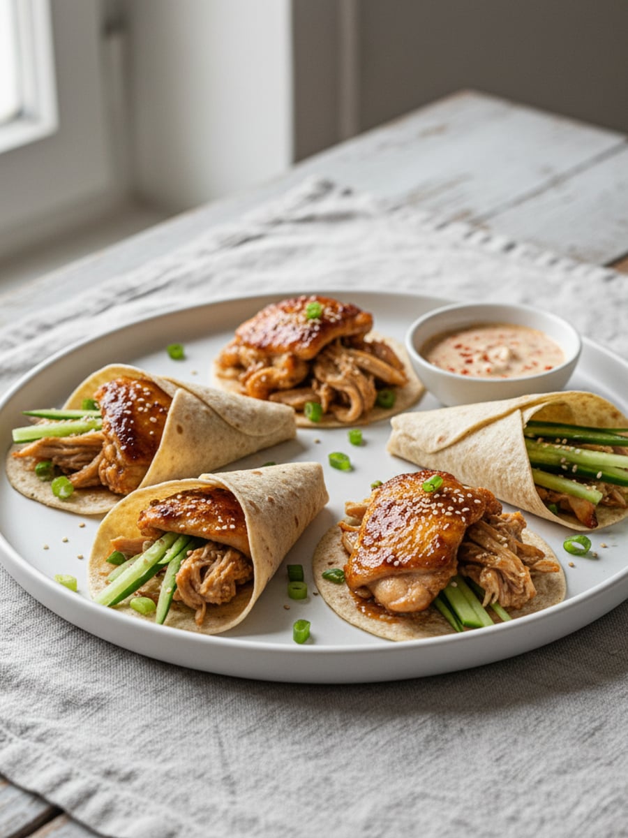 AI-bild: Pekinganka-style kyckling i wraps