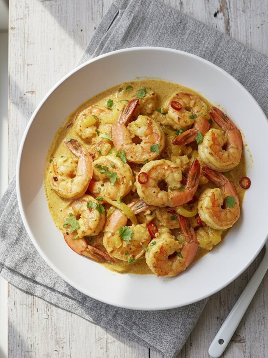 AI-bild: Räkor i kokos-curry