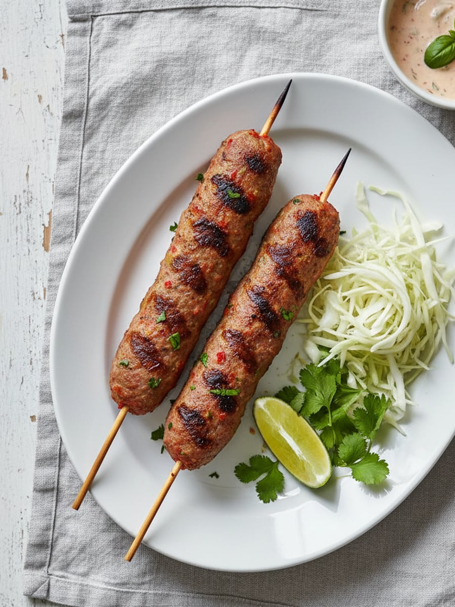 AI-bild: Thai-lammkebab på spett