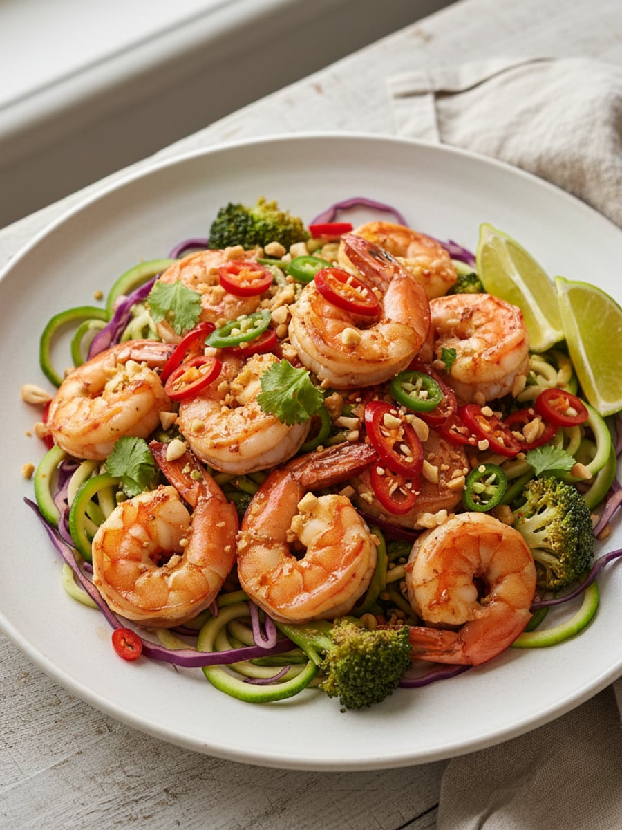 AI-bild: Thai-räkstir-fry med chili-vitlök