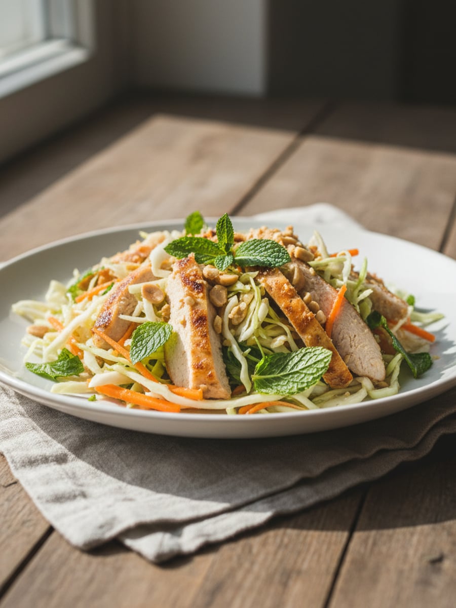 AI-bild: Vietnamesisk kycklingsallad med mynta