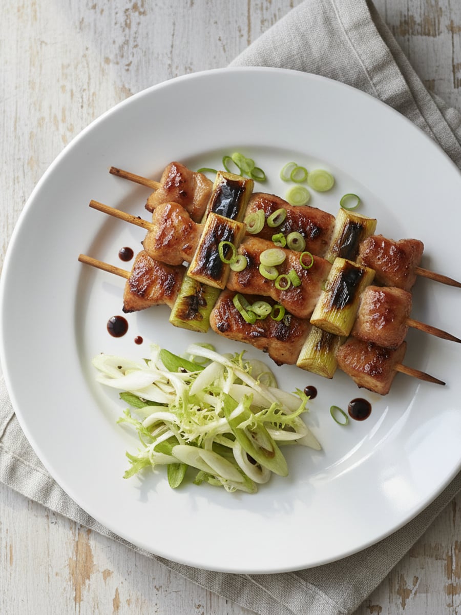 AI-bild: Yakitori-spett med kyckling & salladslök