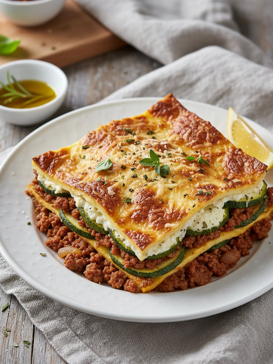 AI-bild: Zucchini-lasagne LCHF