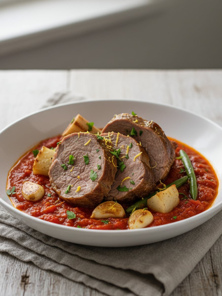 AI-bild: Kalvkött osso bucco-style