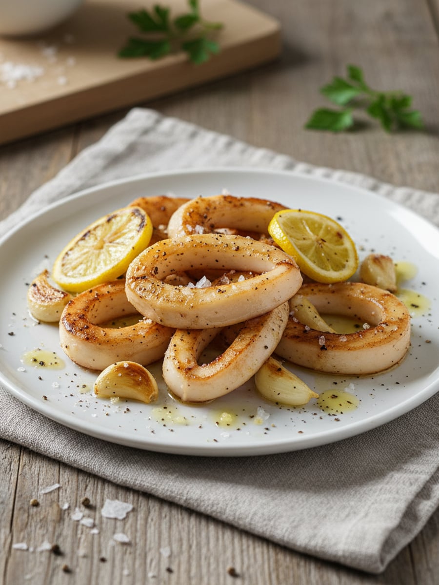 AI-bild: Smörstekt bläckfisk-tubar