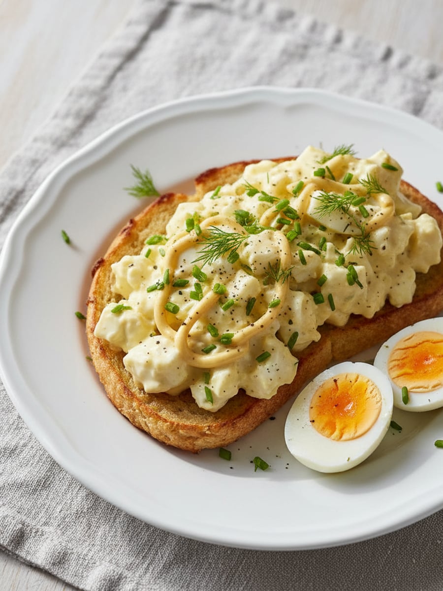 AI-bild: Äggsallad på fathead-bröd