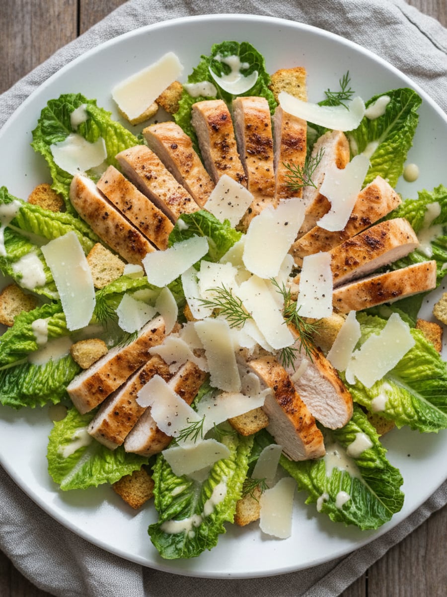 AI-bild: Caesar-sallad LCHF med kyckling
