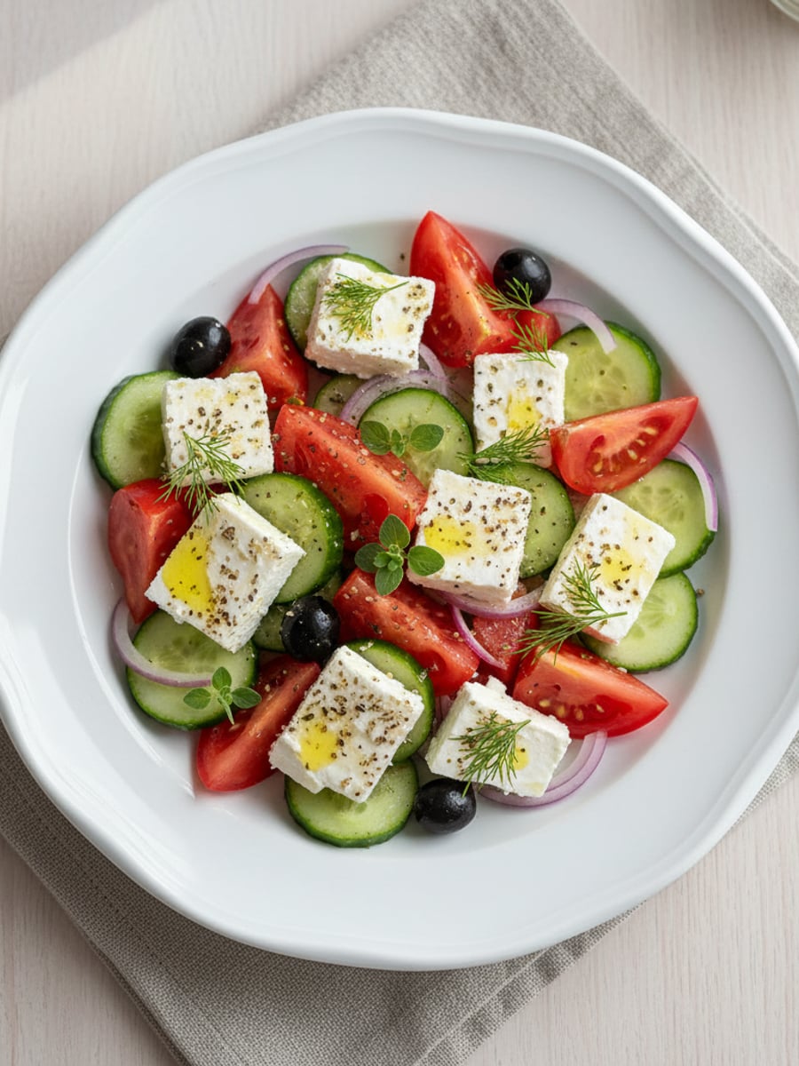 AI-bild: Grekisk sallad med feta