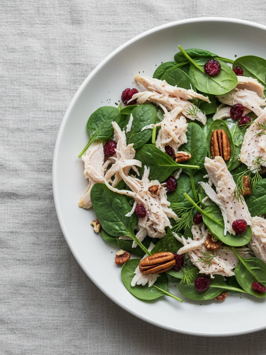 AI-bild: Kalkonsallad med tranbär (keto)