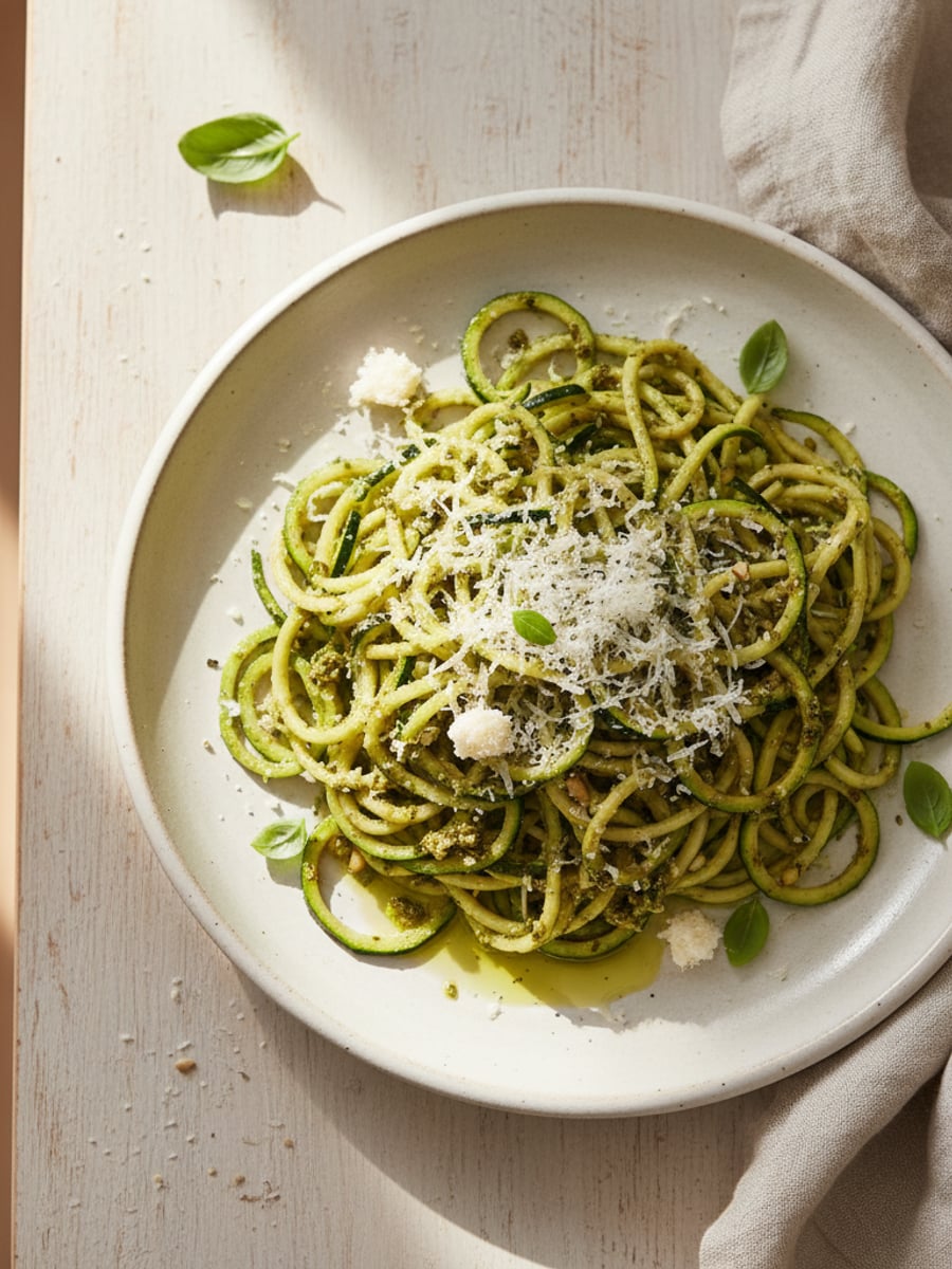 AI-bild: Zucchini-spaghetti pesto