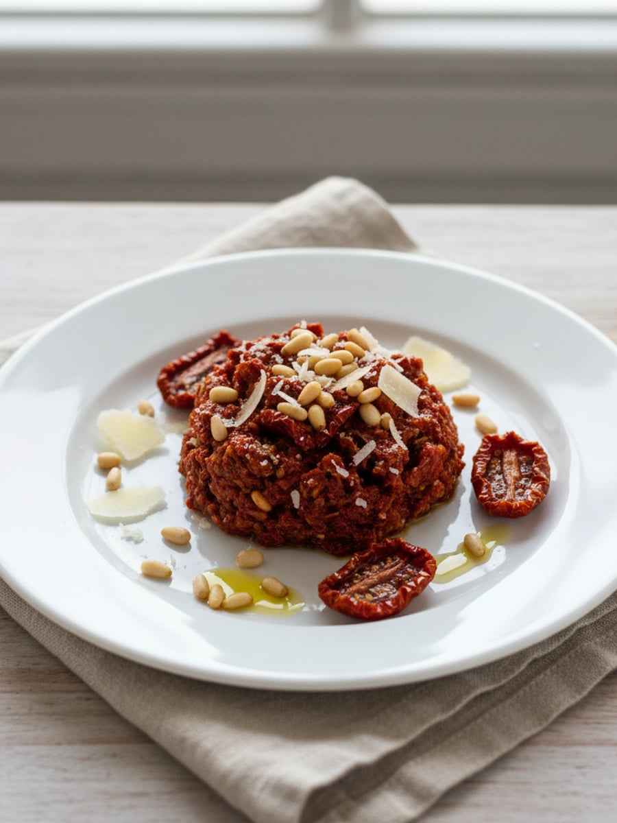 AI-bild: Röd pesto med soltorkad tomat