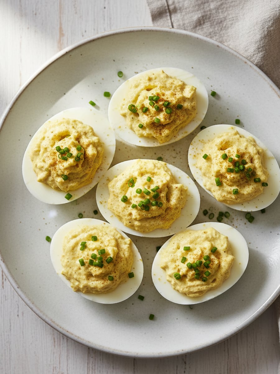 AI-bild: Curry-ägg (deviled eggs)