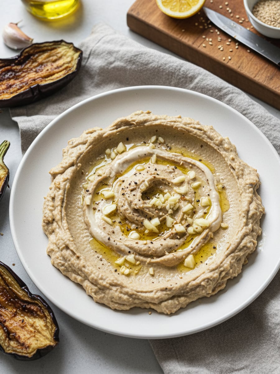 AI-bild: Baba ganoush (aubergine-paté)