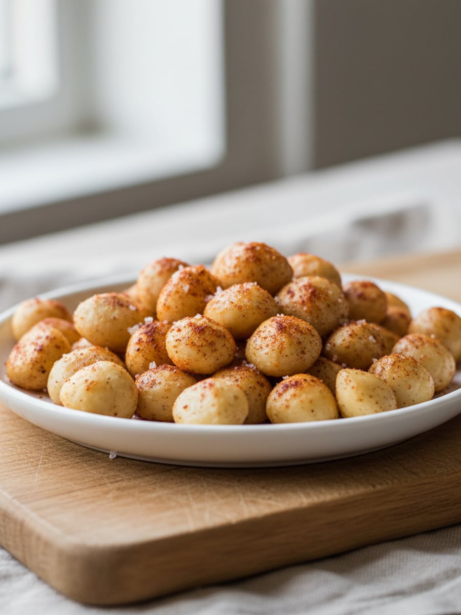 AI-bild: Rostade macadamia med cayenne