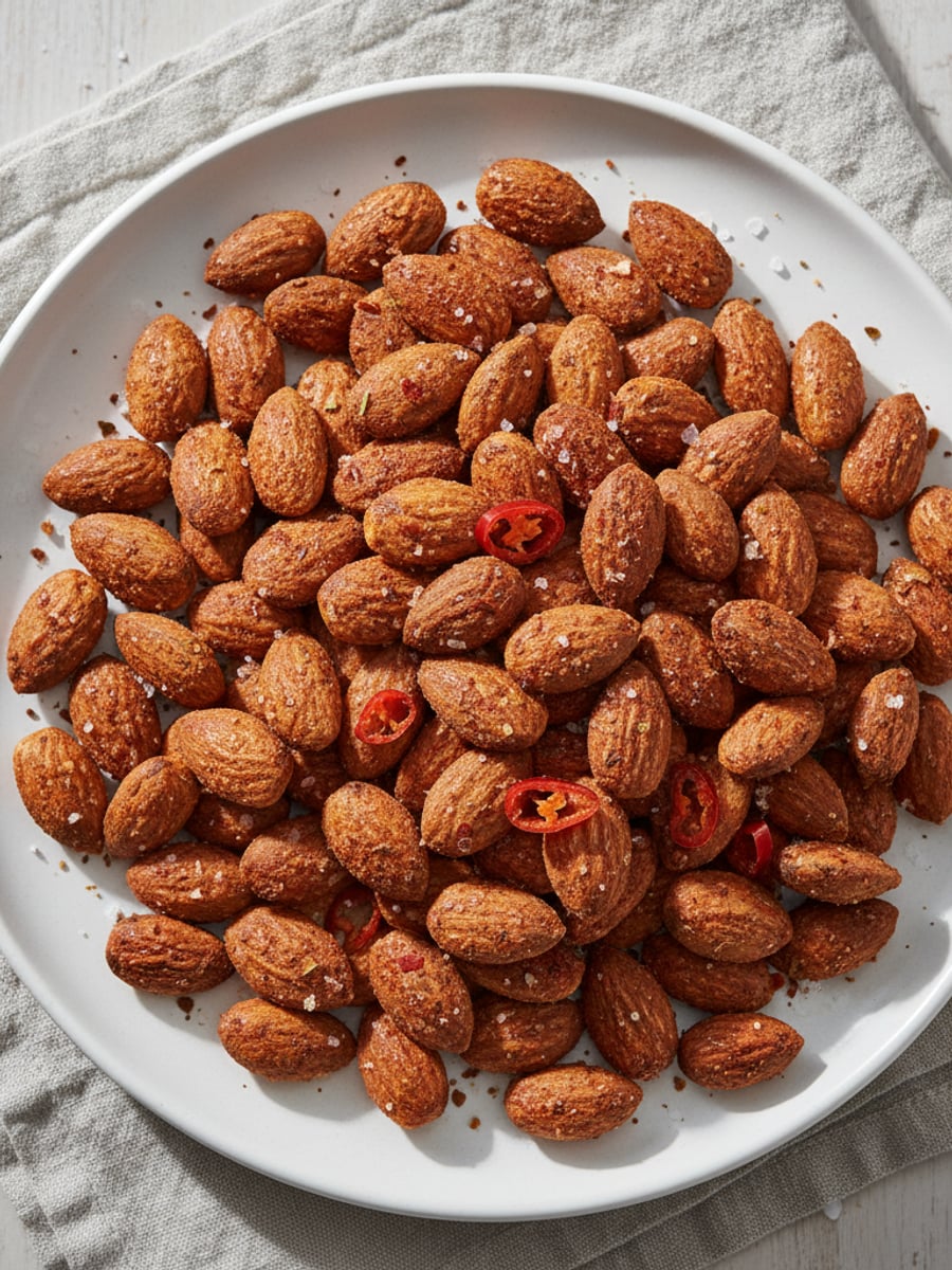 AI-bild: Saltrostade mandlar med smokad paprika