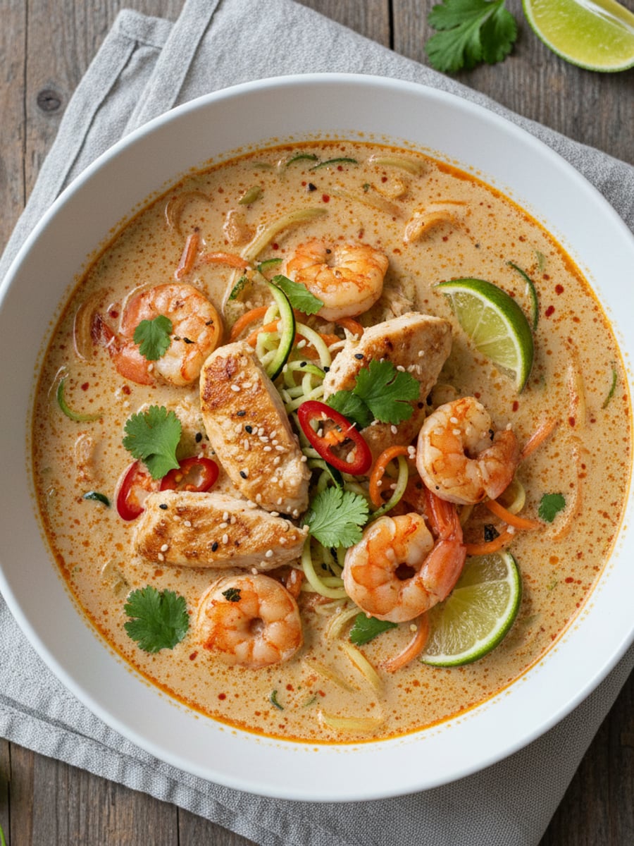 AI-bild: Asiatisk laksa-soppa