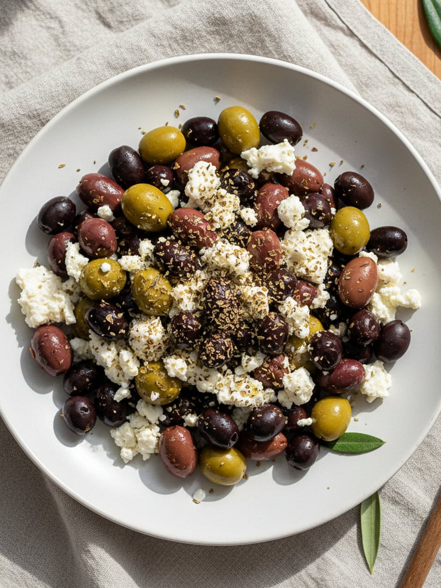 AI-bild: Olivmix med fetaost