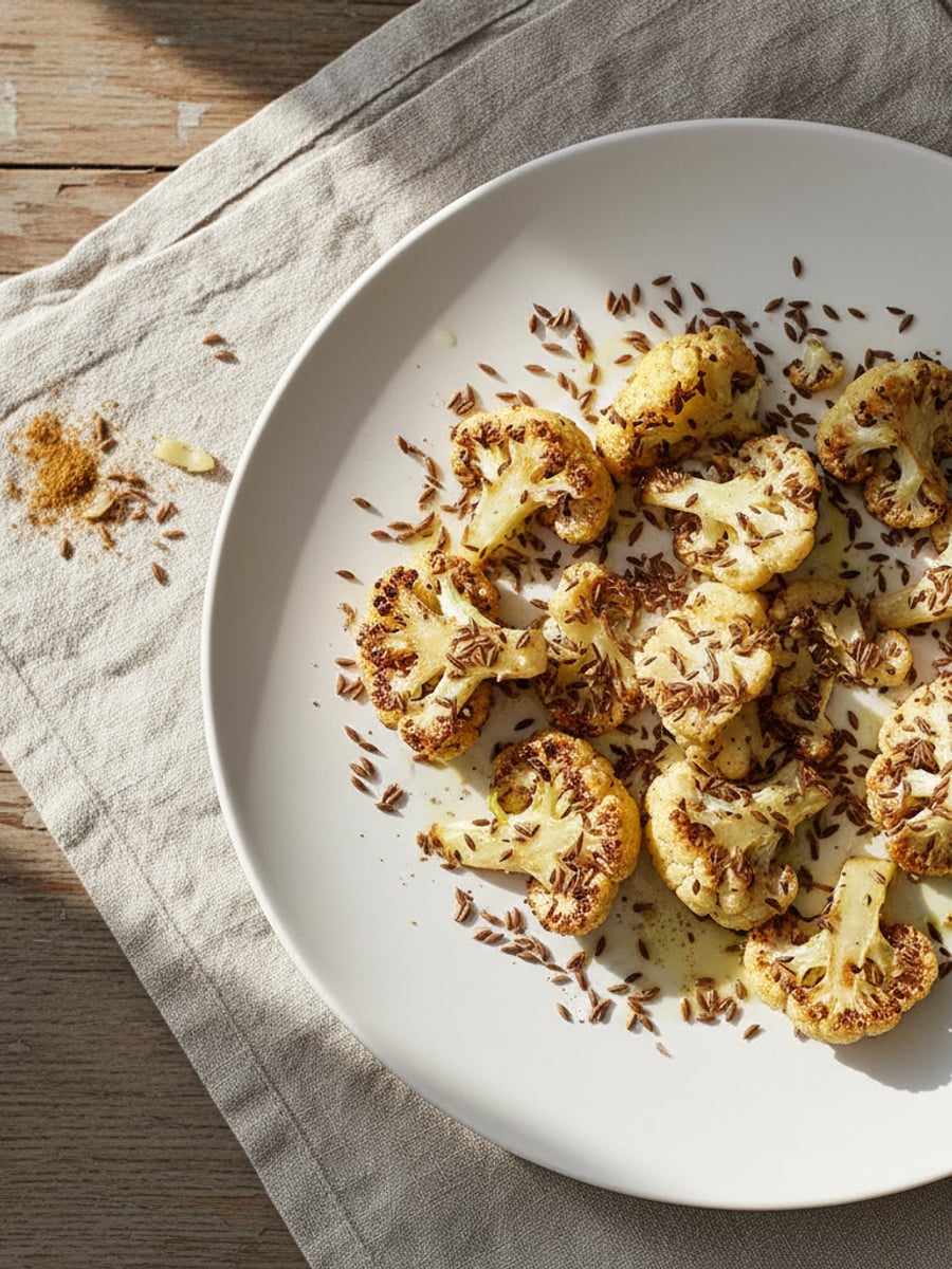 AI-bild: Rostad blomkål med cumin