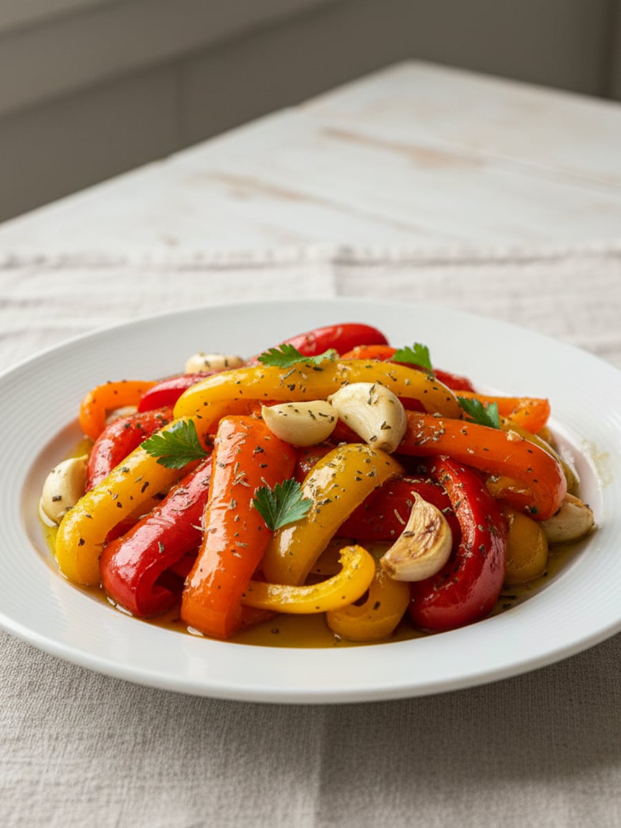 AI-bild: Rostad paprika med olja